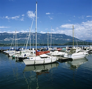 Large Group Prints: Marina on Lac Du Bourget, Aix les Bains, Rhone Alpes, France, Europe