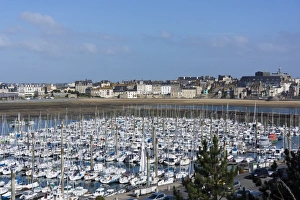 Bretagne Prints: Marina and main town, St. Malo, Brittany, France, Europe