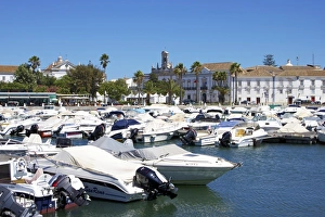 Faro Prints: Marina and Old Town, Faro, Algarve, Portugal, Europe