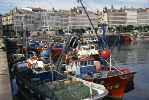 Marina opposite avenue of Galerias, with glass frontages, A Coruna, Galicia