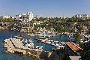 Asia Minor Prints: Marina and Roman Harbour in Kaleici, Antalya, Anatolia, Turkey, Asia Minor, Eurasia