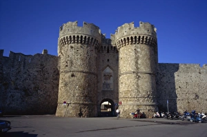 City Gates Prints: Marine Gate, Rhodes Old Town, Rhodes, Dodecanese, Greek Islands, Greece, Europe