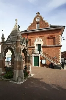 Civic Collection: Market Cross and Shire Hall on Market Hill, Woodbridge, Suffolk, England, United Kingdom, Europe
