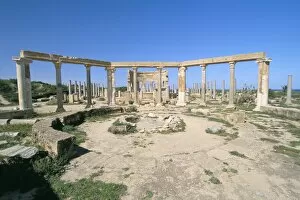 Market, Leptis Magna, UNESCO World Heritage Site, Tripolitania, Libya, North Africa