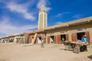 Cart Prints: Market in front of the Moroccon Mosque, Nouakchott, Mauritania, Africa