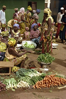 Niger Prints: Market scene, Niamey, Niger, Africa