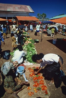 Timor Prints: Market at Soe, western Timor, Timor, Southeast Asia, Asia