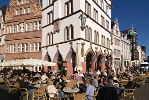 Group Of People Prints: Market square, old town, Trier, Rhineland-Palatinate, Germany, Europe