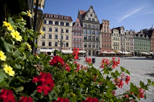 Silesia Prints: Market Square from restaurant, Old Town, Wroclaw, Silesia, Poland, Europe