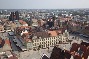Silesia Prints: Market Square from St. Elisabeth Church, Old Town, Wroclaw, Silesia, Poland, Europe