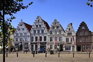 Market Square with Town Houses, Friedrichstadt, Eider, Schleswig-Holstein, Germany