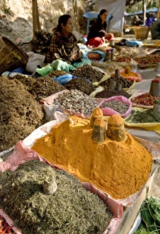 Pile Prints: Market stall, Dakshinkali Shrine, Kathmandu Valley, Nepal, Asia