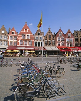 Flag Pole Prints: Marketplace, Bruges, Belgium
