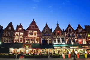 Markt Prints: Markt (market square) illuminated at night, Old Town, UNESCO World Heritage Site