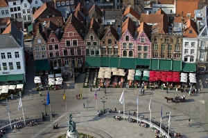 Belfry Tower Prints: Markt Square seen from the top of Belfry Tower(Belfort Tower), UNESCO World Heritage Site