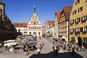 Marktplatz, Rothenburg ob der Tauber, Franconia, Bavaria, Germany, Europe