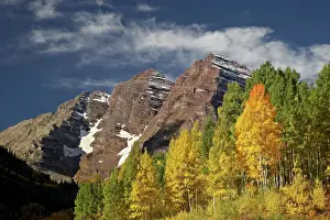 Fall Prints: Maroon Bells with fall color, White River National Forest