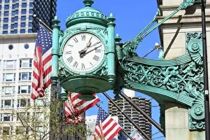 Time Collection: Marshall Field Building Clock, Chicago, Illinois, United States of America, North America