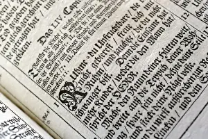 Western Script Prints: Martin Luther Bible, printed in 1698 in Frankfurt-am-Main, Strasbourg, Alsace, France