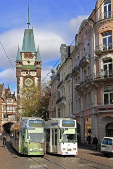 City Gate Prints: Martinstor, Old Town, Freiburg, Baden-Wurttemberg, Germany, Europe