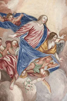Cordon Prints: Marys Assumption, Our Lady of Assumption church, Cordon, Haute-Savoie, France