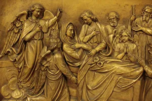 Relief Prints: Marys death, Sainte-Marie des Batignolles church, Paris, France, Europe