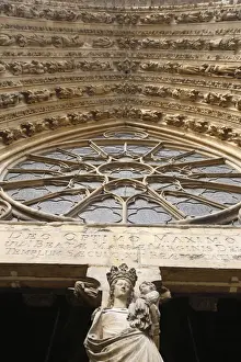 Reims Prints: Marys gate, Reims Cathedral, UNESCO World Heritage Site, Reims, Marne, France