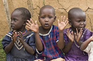 5 10 Years Prints: Masai children, Masai Mara, Kenya, East Africa, Africa