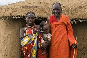 Masai family, Masai Mara, Kenya, East Africa, Africa