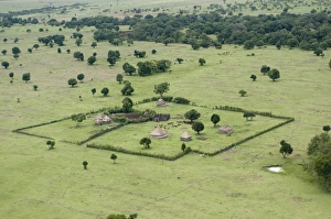 Masai Prints: Masai houses, Masai Mara, Kenya, East Africa, Africa