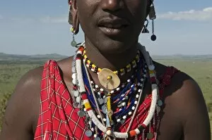Images Dated 1st October 2008: Masai man, Masai Mara, Kenya, East Africa, Africa