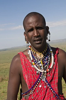 Images Dated 1st October 2008: Masai man, Masai Mara, Kenya, East Africa, Africa
