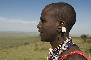 Images Dated 1st October 2008: Masai man, Masai Mara, Kenya, East Africa, Africa