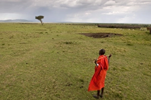 Images Dated 2nd October 2008: Masai man, Masai Mara, Kenya, East Africa, Africa
