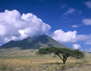 Tanzanian Prints: The Masais holy mountain, Tanzania, East Africa, Africa