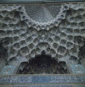 Tile Work Prints: Detail of Masjid-e-Imam Mosque, formerly the Shah Mosque, Isfahan, Iran, Middle East