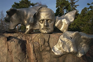 Finland Prints: Mask on Sibelius monument, Helsinki, Finland, Scandinavia, Europe