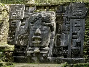 Symbolism Prints: The Mask Temple at the Mesoamerican archaeological site of Lamanai (Submerged Crocodile)