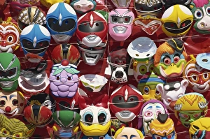 Carnival Prints: Masks for carnival, Santo Domingo, Dominican Republic, West Indies, Central America