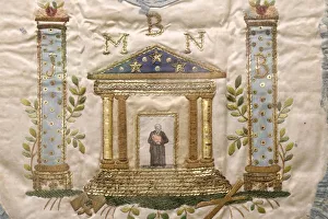 Cloth Prints: Masonic apron, Grande Loge de France, Paris, France, Europe