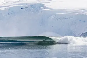 Polar Climate Prints: A massive series of waves formed after a huge calving event from the glacier in Neko