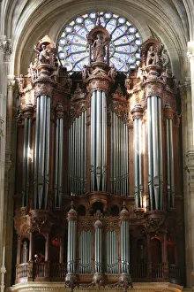 Music Prints: Master organ, Saint-Eustache church, Paris, France, Europe