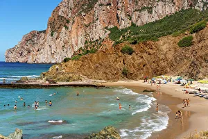 Sardinia Prints: Masua beach on the coast of Sardinia, Italy, Mediterranean, Europe