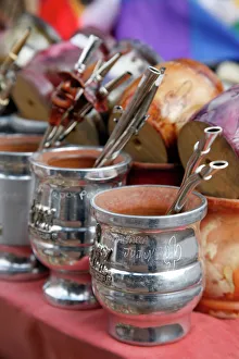 Foreground Focus Gallery: Mate cups for sale at the market in Purmamarca, Quebrada de Humahuaca, Jujuy Province, Argentina