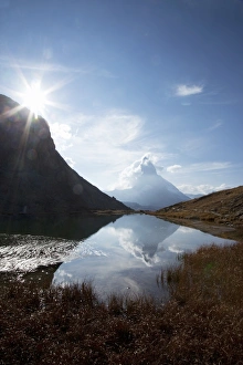 Canton Valais Prints: Matterhorn in distance, Zermatt, Canton Valais, Swiss Alps, Switzerland, Europe