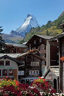 Traditionally Swiss Prints: Matterhorn, Zermatt, Canton Valais, Swiss Alps, Switzerland, Europe