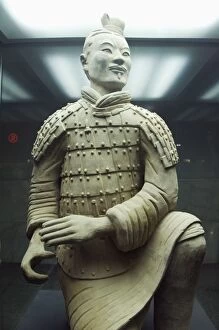 Mausoleum of the first Qin Emperor housed in The Museum of the Terracotta Warriors opened in 1979 near Xian City