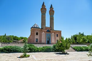 Preserved Prints: Mausoleum in Garabaghlar showcases unique architecture under clear sky in Azerbaijan