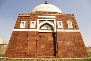 Travel Destinatio Prints: The Mausoleum of Ghiyas-ud-Din Tughluq (Ghiyath-al-Din) at Tughluqabad in Delhi