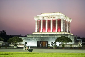 Boys Prints: The mausoleum to Ho Chi Minh in Hanoi, Vietnam, Indochina, Southeast Asia, Asia